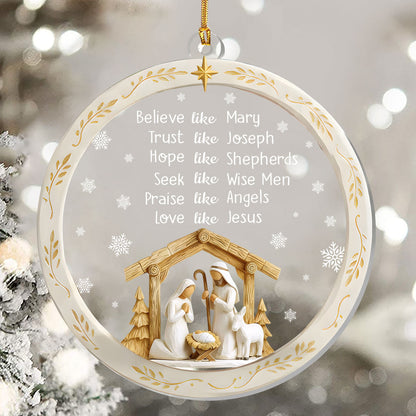 Nativity Christmas - Acrylic Ornament - Christian Inspirational GOJS10346