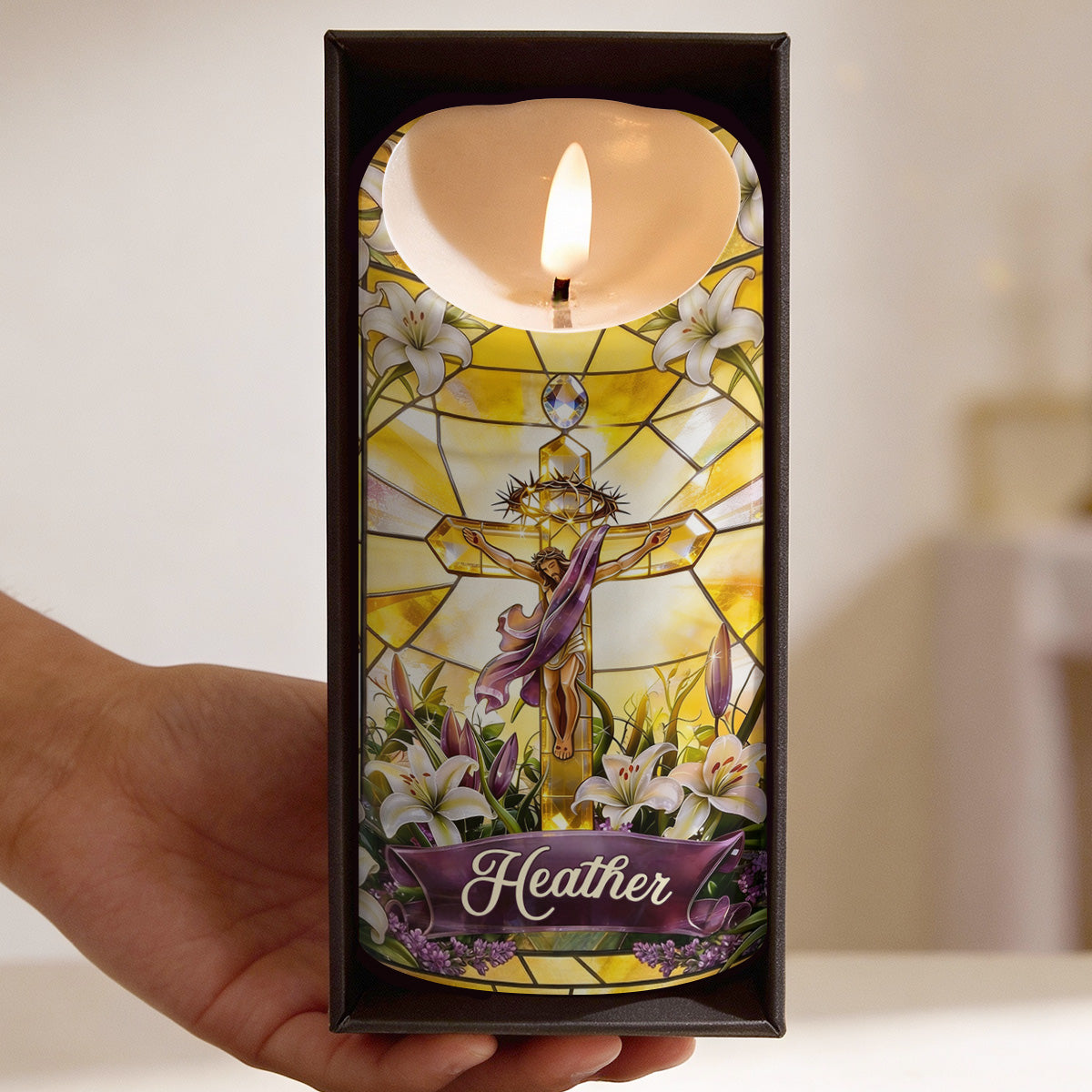 He Is Risen - Personalized Flameless LED Candle