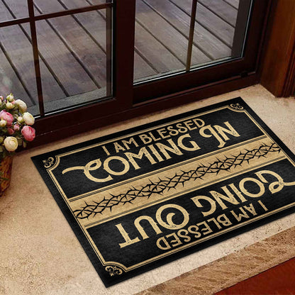 I Am Blessed Coming In - Christian Doormat - Inspirational Home Decor GDMJS10058