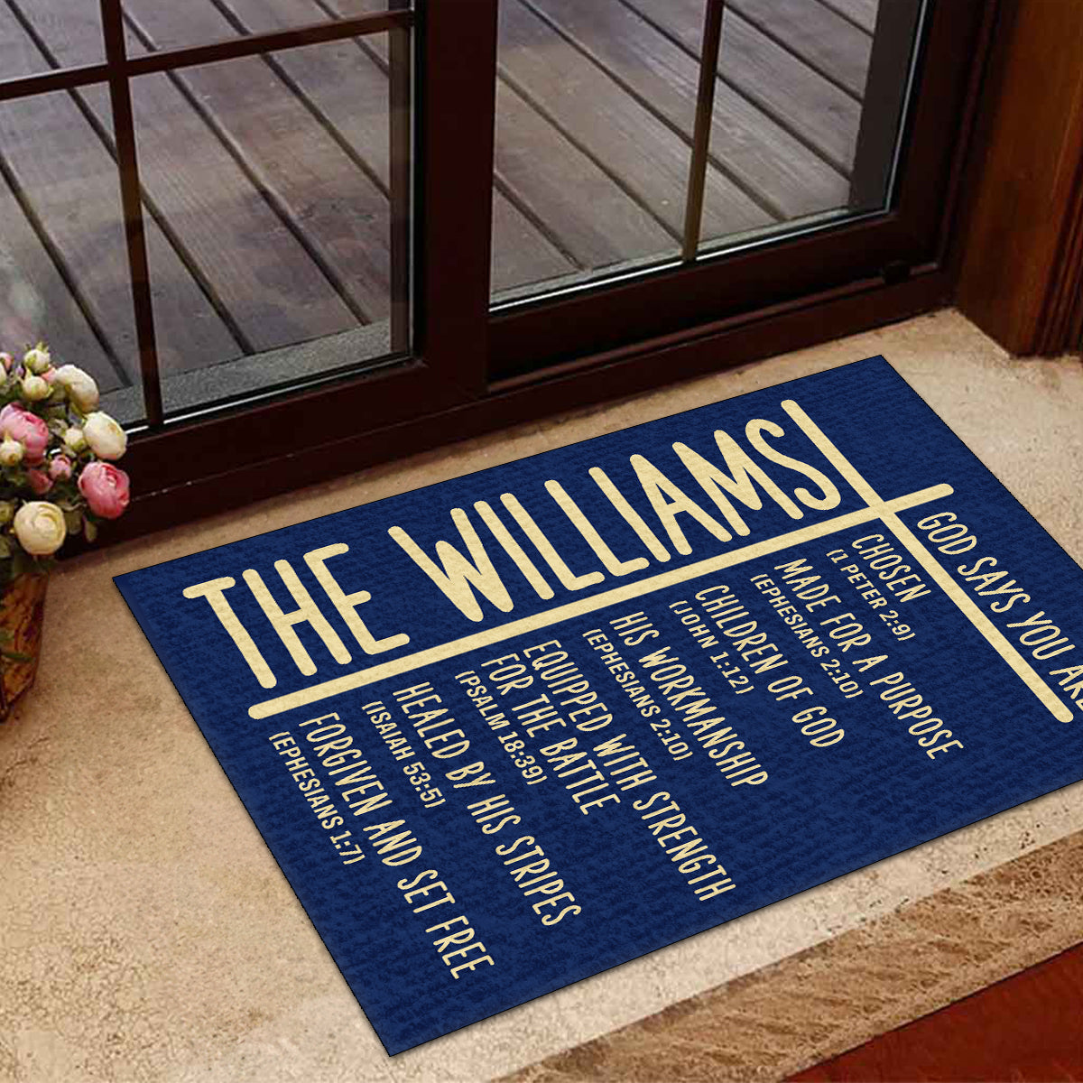 God Says You Are - Personalized Doormat - Faith Home Decor