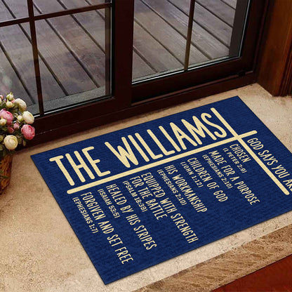 God Says You Are - Personalized Doormat - Faith Home Decor