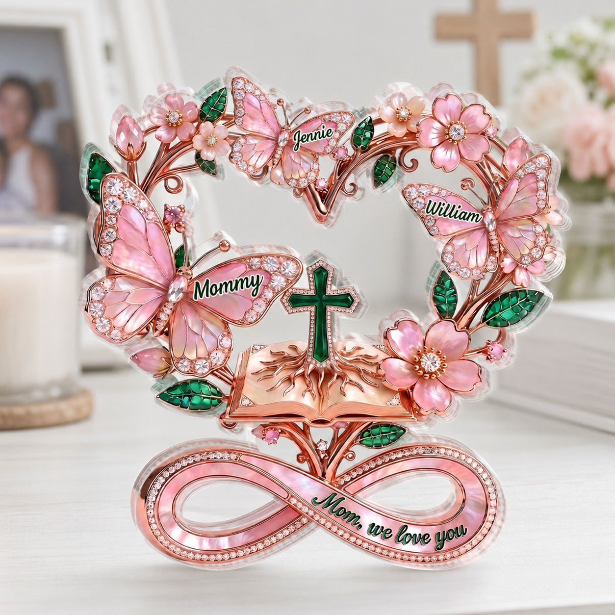 Mom We Love You - Personalized Acrylic Plaque GAPJS10009