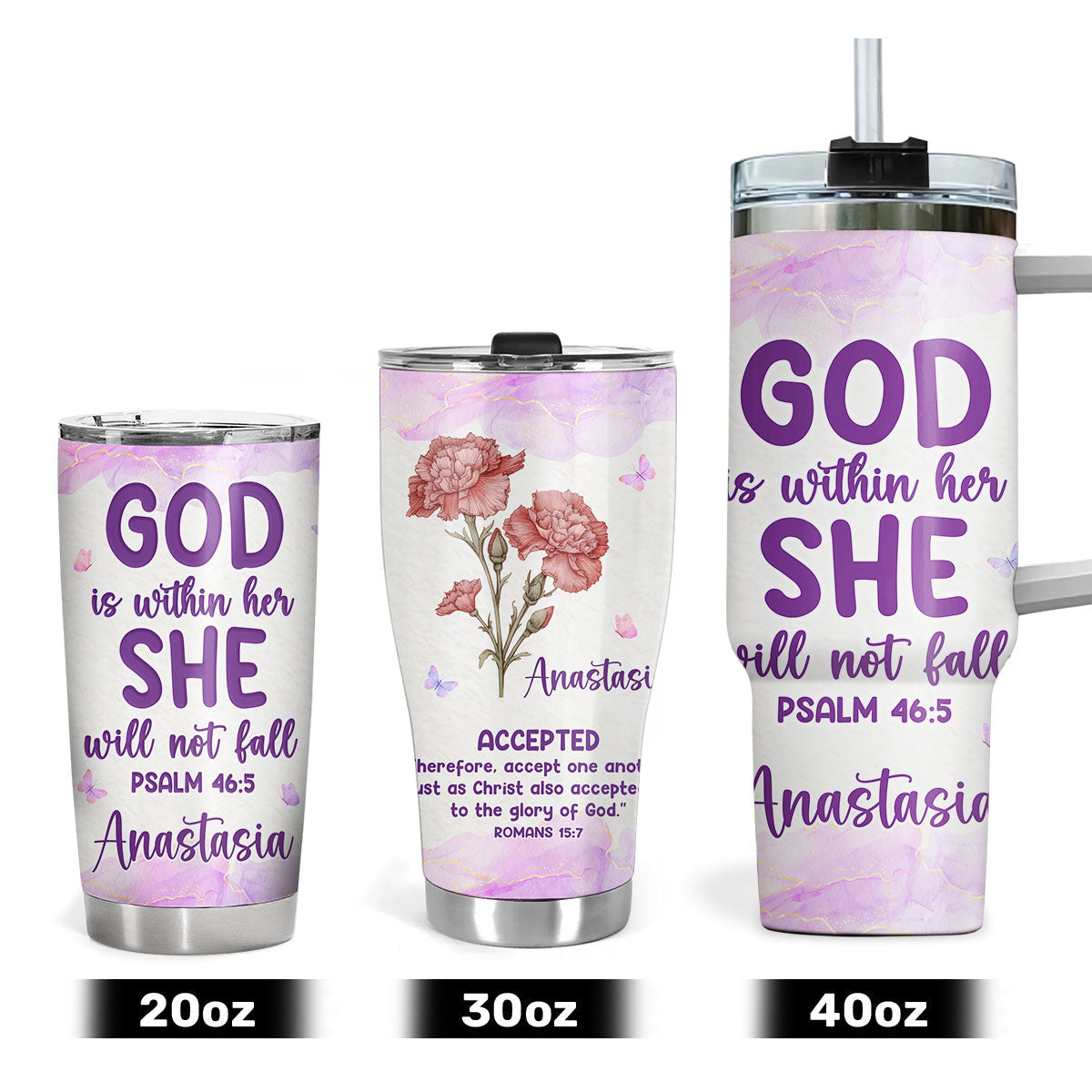 God Is Within Her - Personalized Stainless Steel Tumbler