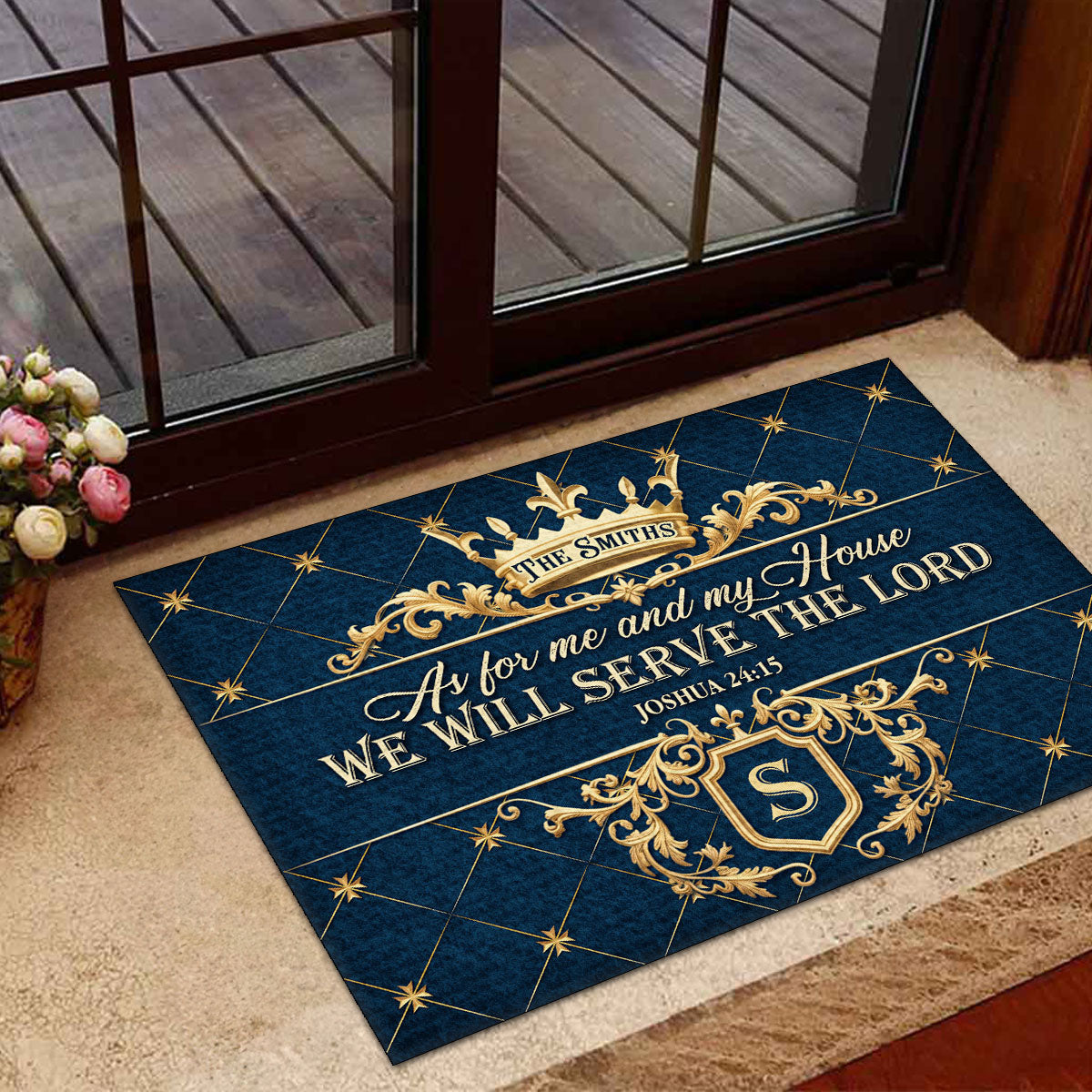 Serve The Lord - Personalized Doormat - Christian Home Decor