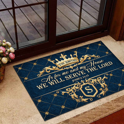 Serve The Lord - Personalized Doormat - Christian Home Decor