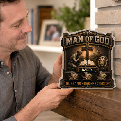 Man Of God - Personalized Acrylic Plaque - Christian Faith Home Decor GAPJS10041