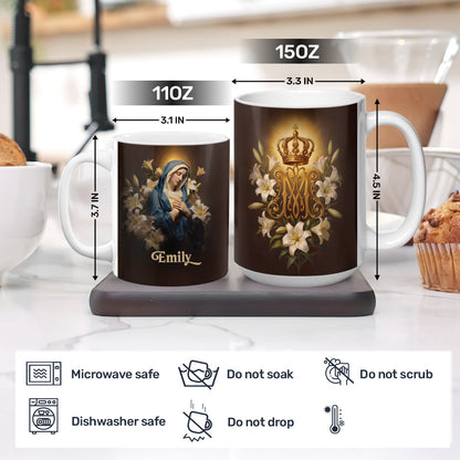 Mary’s Radiant Crown - Personalized Ceramic Coffee Mug