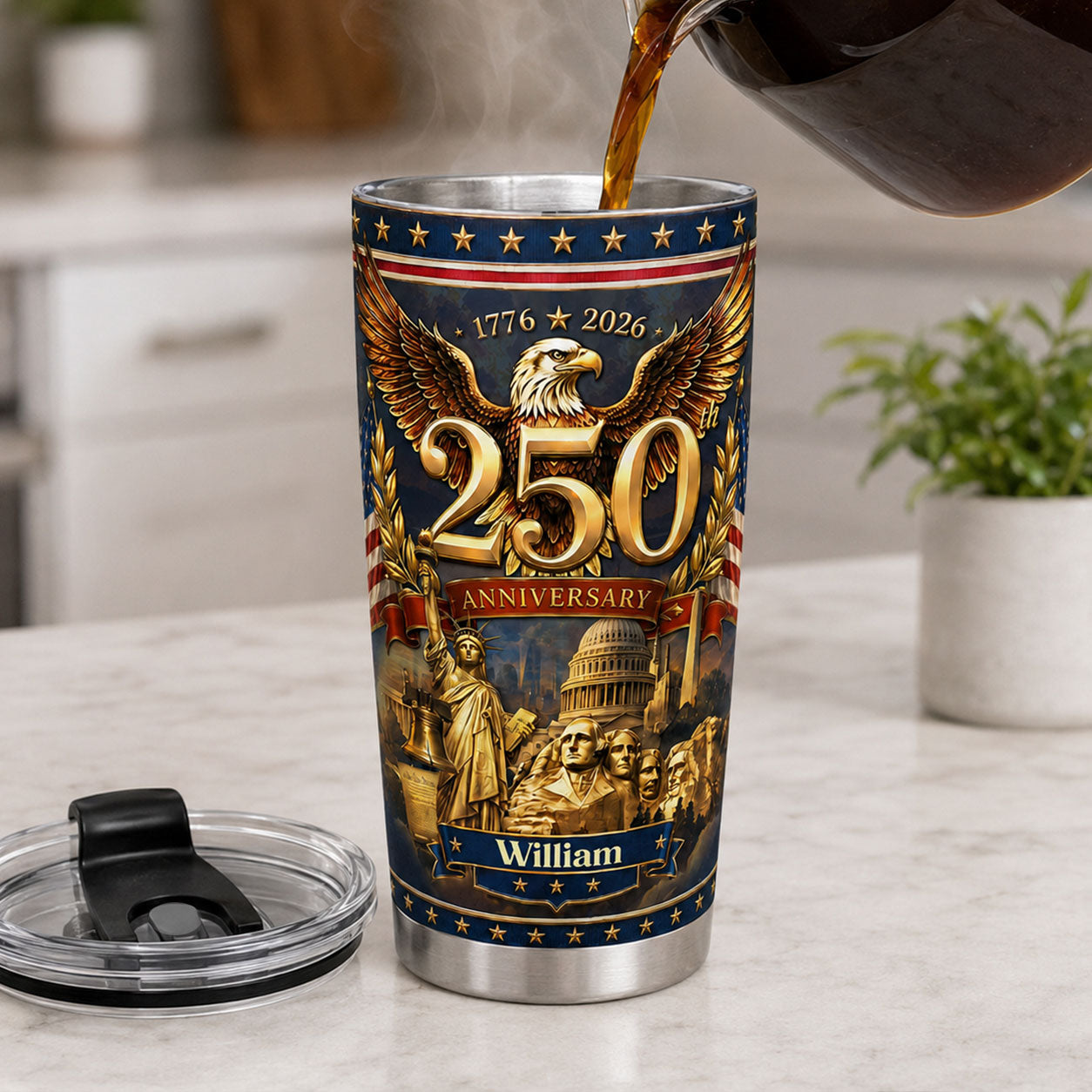 250 Years of Freedom - Personalized Stainless Steel Tumbler