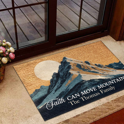 Faith Can Move Mountains - Personalized Doormat GDMJS10020