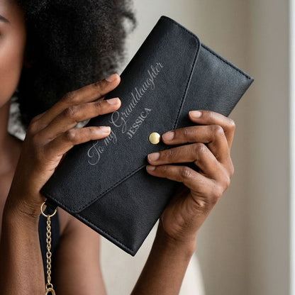 You Are God's Gift To Me - Personalized Leather Envelope Wallet