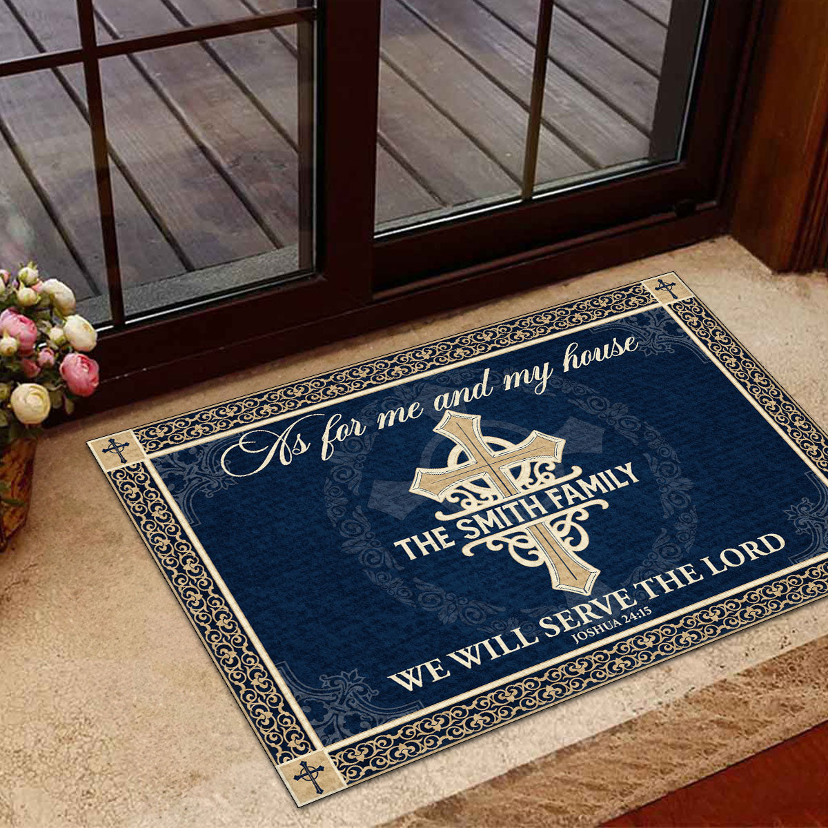 Serve The Lord - Personalized Doormat - Christian Home Decor