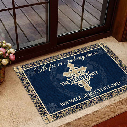 Serve The Lord - Personalized Doormat - Christian Home Decor