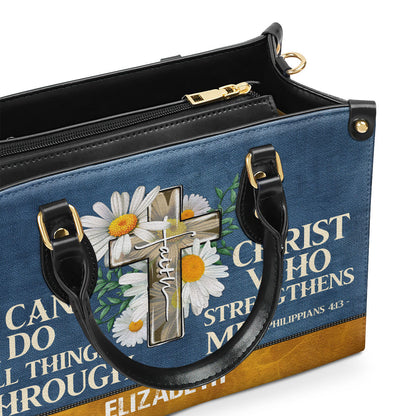 I Can Do All Things Through Christ - Personalized Leather Handbag GMJSLB200028