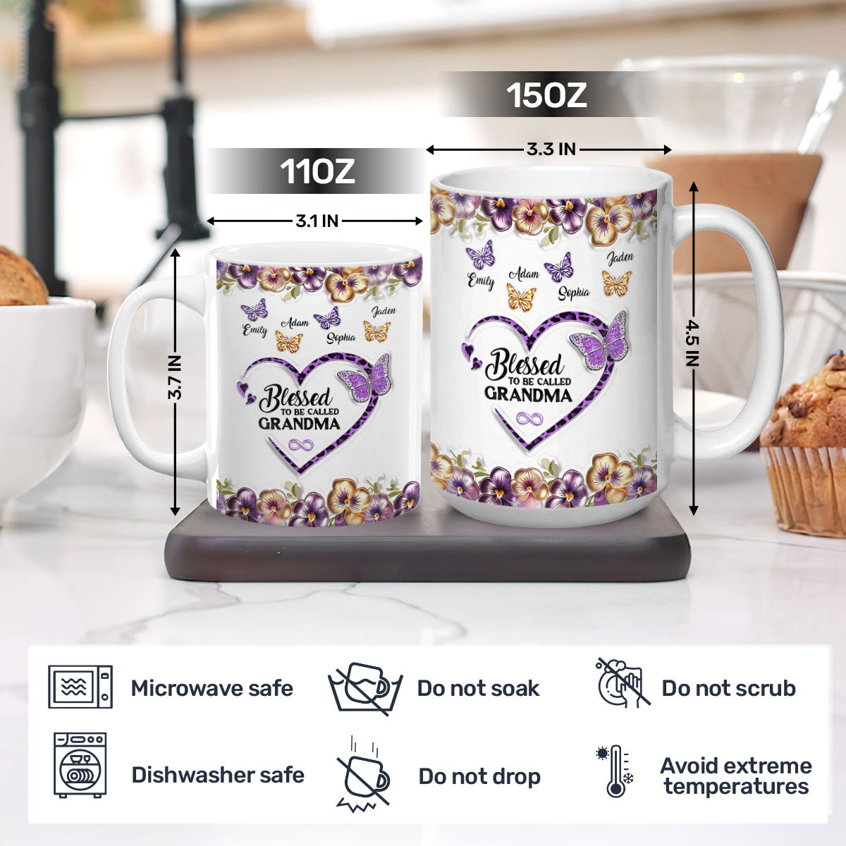 Blessed To Be Called Nana - Personalized Coffee Mug