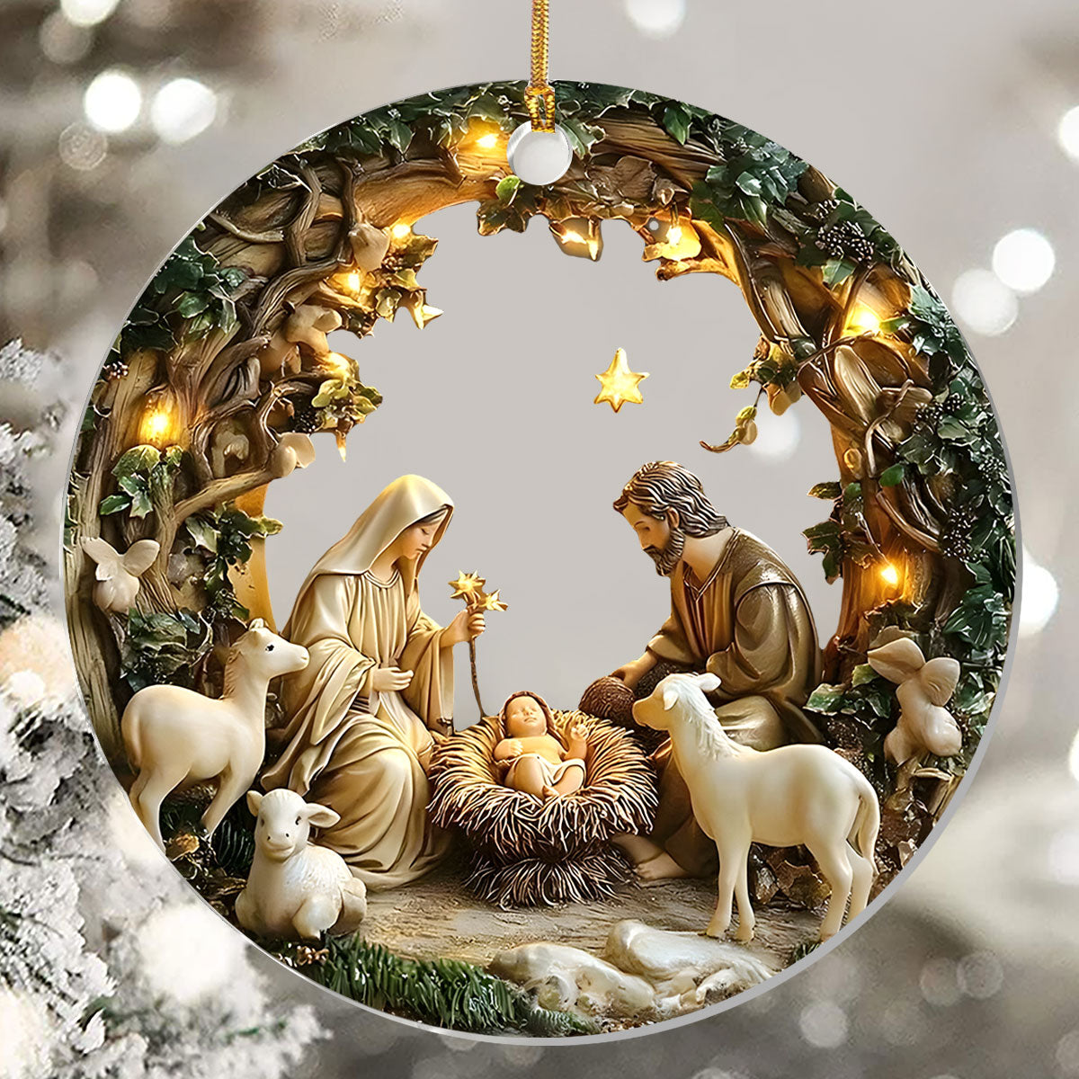 Faithful Religious Christmas Decor - Acrylic Ornament GOJS10015