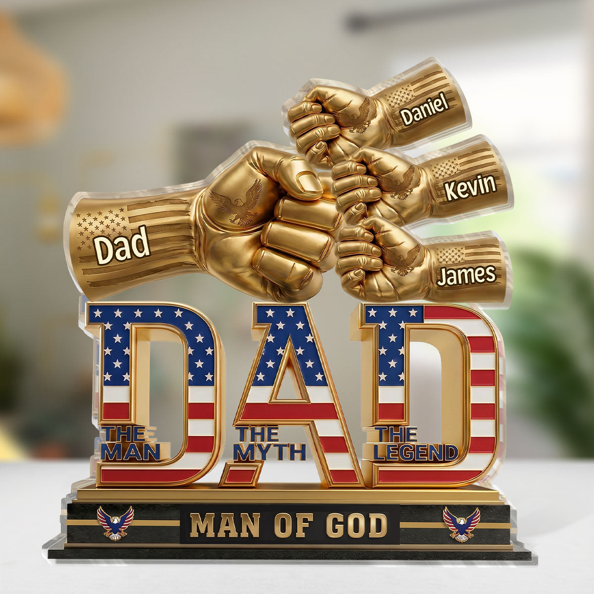 Dad The Man The Myth The Legend - Custom Shaped Acrylic Plaque GAPJS10048