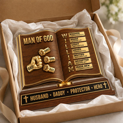Man Of God - Personalized Acrylic Plaque - Christian Home Decor GAPJS10043