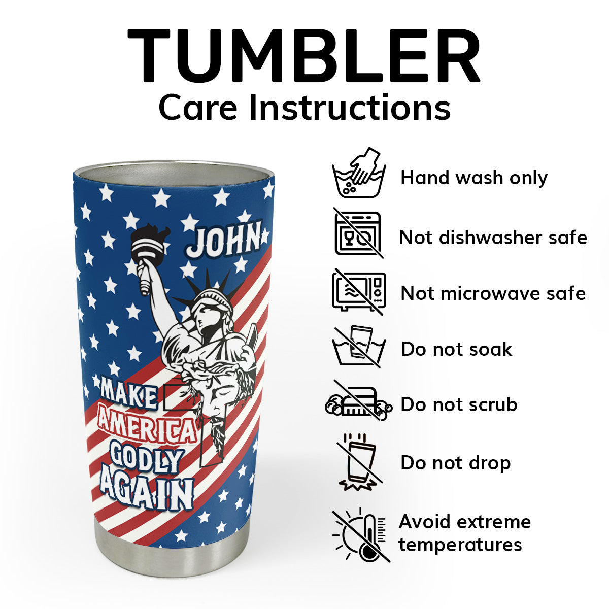 Make America Godly Again - Personalized Stainless Steel Tumbler