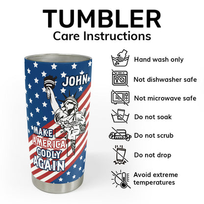 Make America Godly Again - Personalized Stainless Steel Tumbler