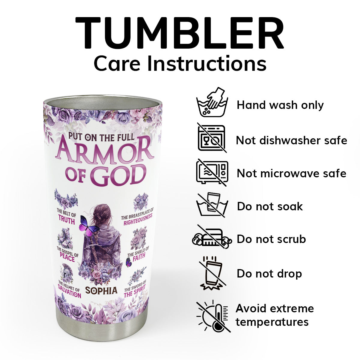 Faith in Action - Personalized Stainless Steel Tumbler 20oz