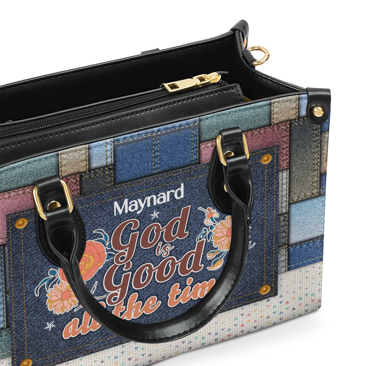 God Is Good All The Time - Personalized Leather Handbag - Gift For Her GMJSLB200080
