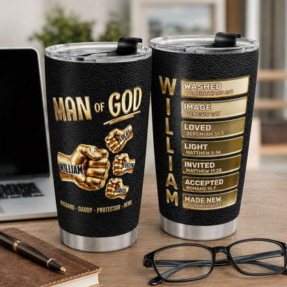 Man Of God Husband Daddy - Personalized Stainless Steel Tumbler
