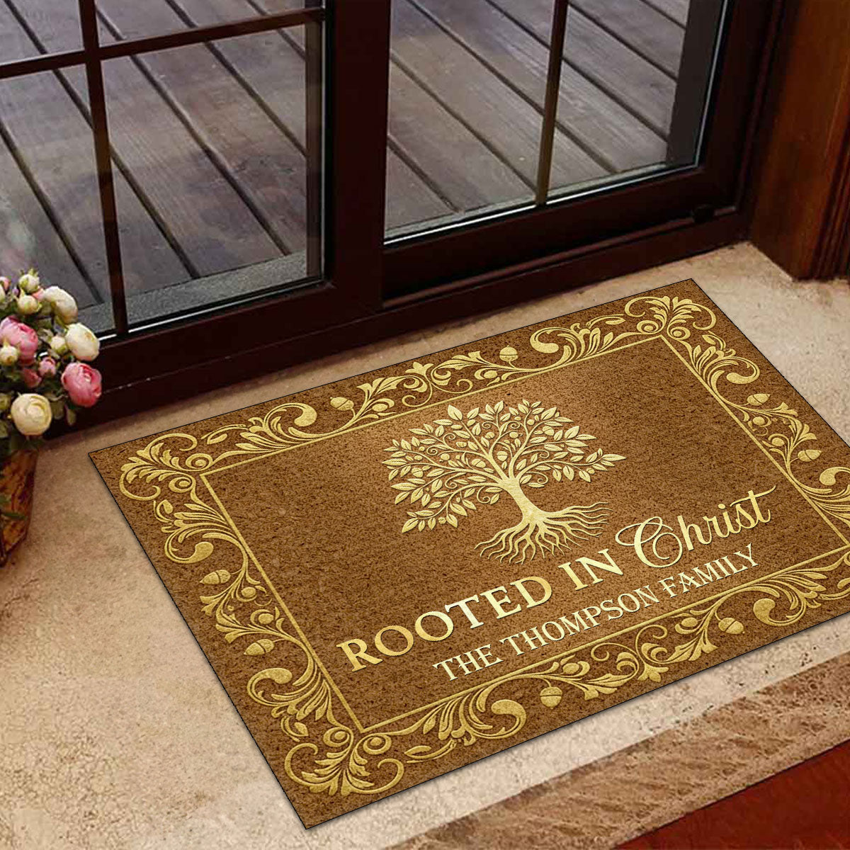 Rooted In Christ - Personalized Doormat for Family