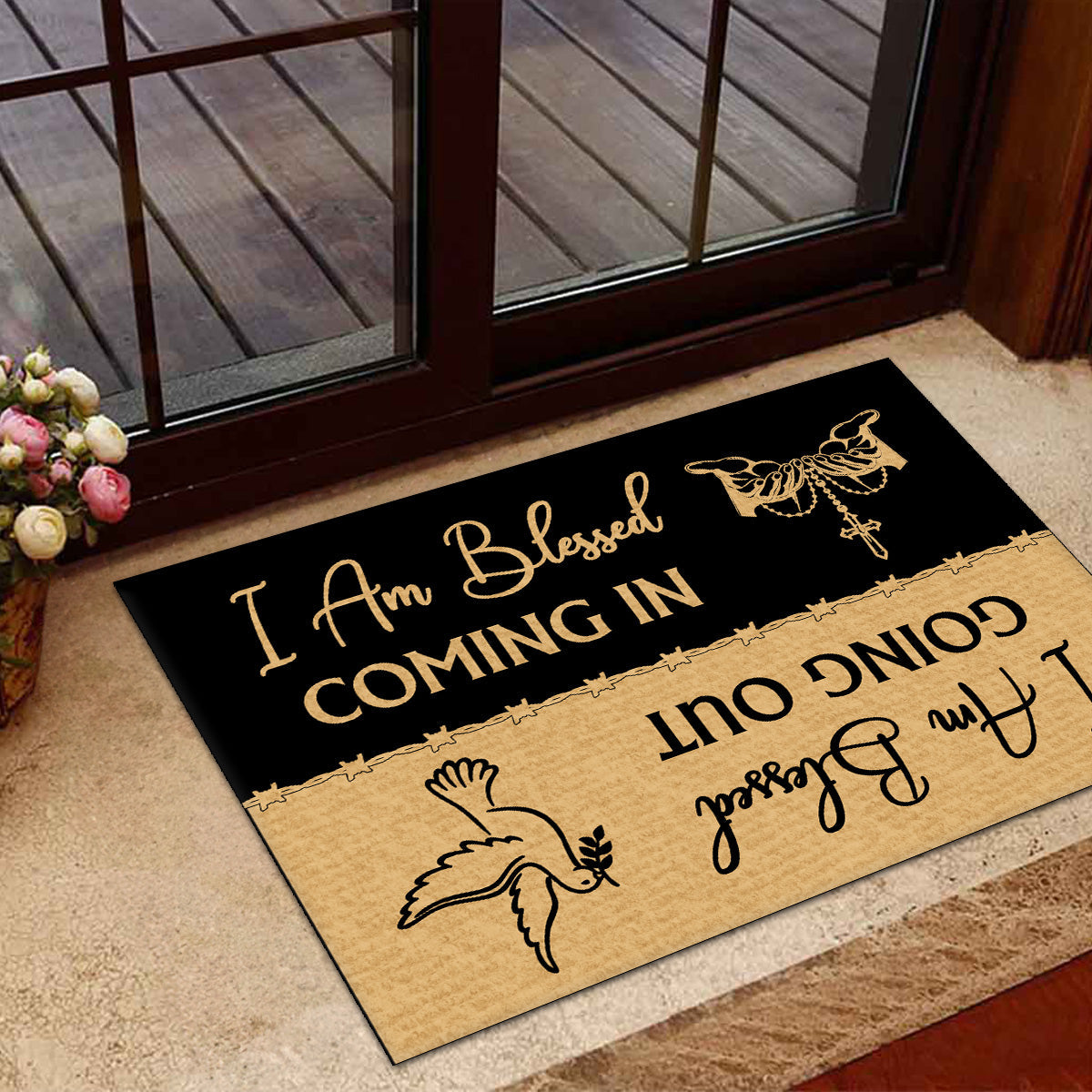 I Am Blessed Coming In - Inspirational Doormat - Christian Home Decor GDMJS10088