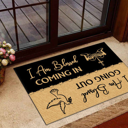 I Am Blessed Coming In - Inspirational Doormat - Christian Home Decor GDMJS10088