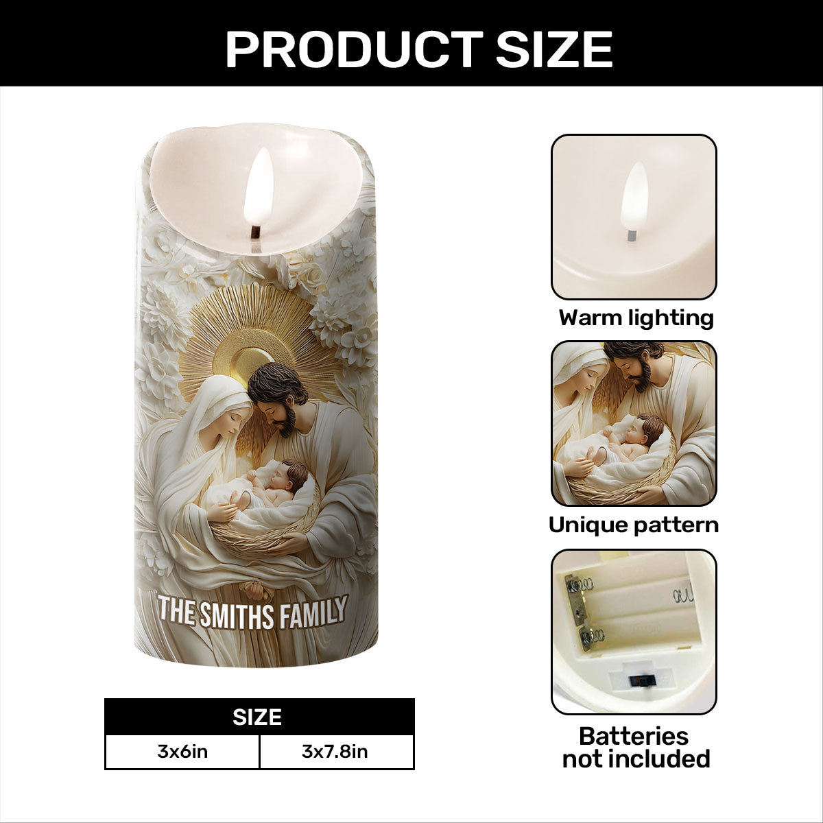 As For Me And My House - Personalized Flameless LED Candle