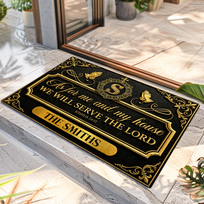 Faith Over Our Home - Personalized Doormat - Christian Home Decor GDMJS10001