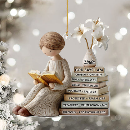 God Says I Am - Personalized Acrylic Ornament GOJS10353