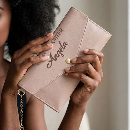You Are God's Beautiful Creation - Personalized Leather Envelope Wallet