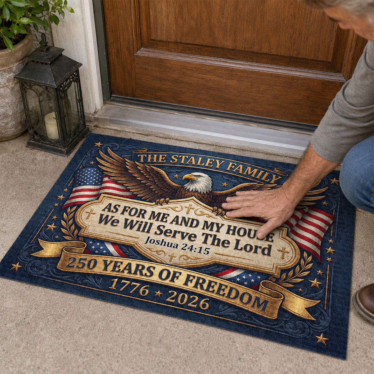 We Will Serve The Lord - Personalized Doormat - Christian Faith Home Decor GDMJS10003