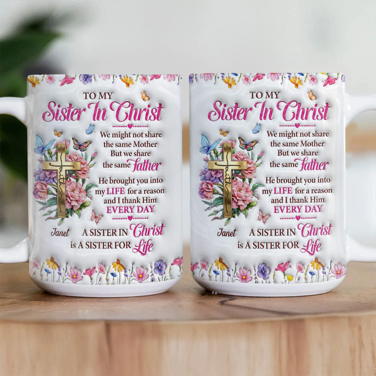 Romans 12:12 Faith Gift for Sister - Personalized Coffee Mug