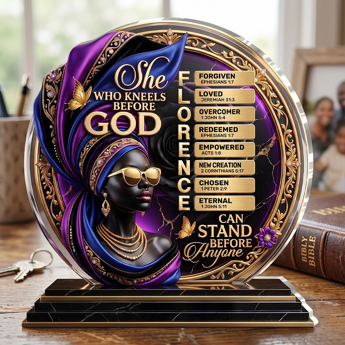 She Who Kneels Before God - Personalized Acrylic Plaque GAPJS10019