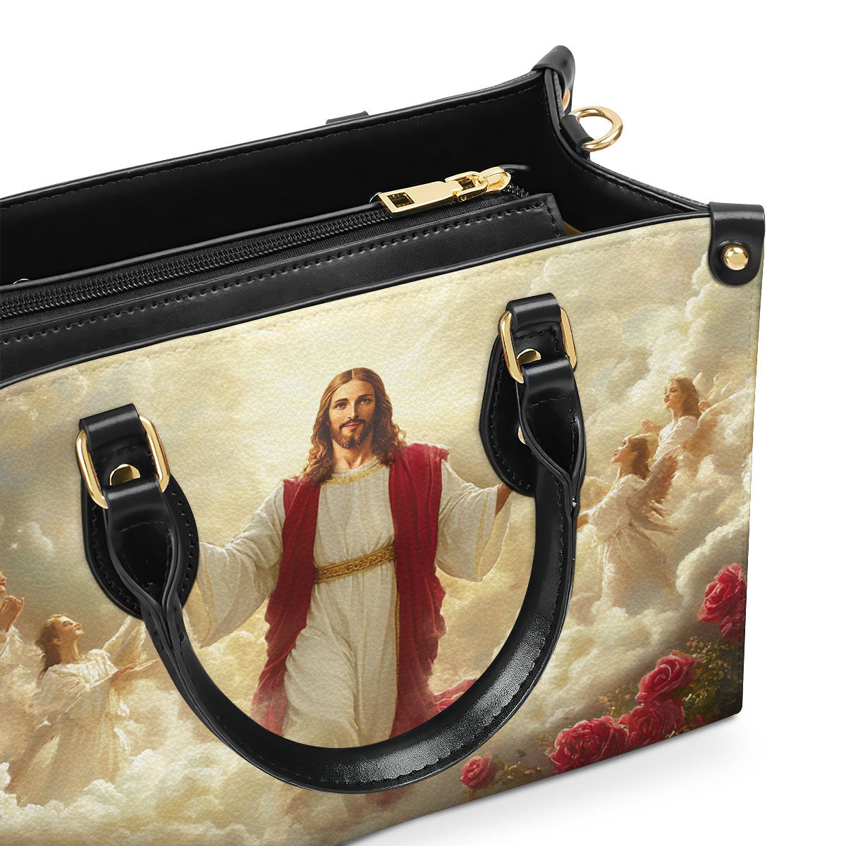 Christ Rising in Majesty - Leather Handbag - Inspirational Christian Accessory GMJSLB200099