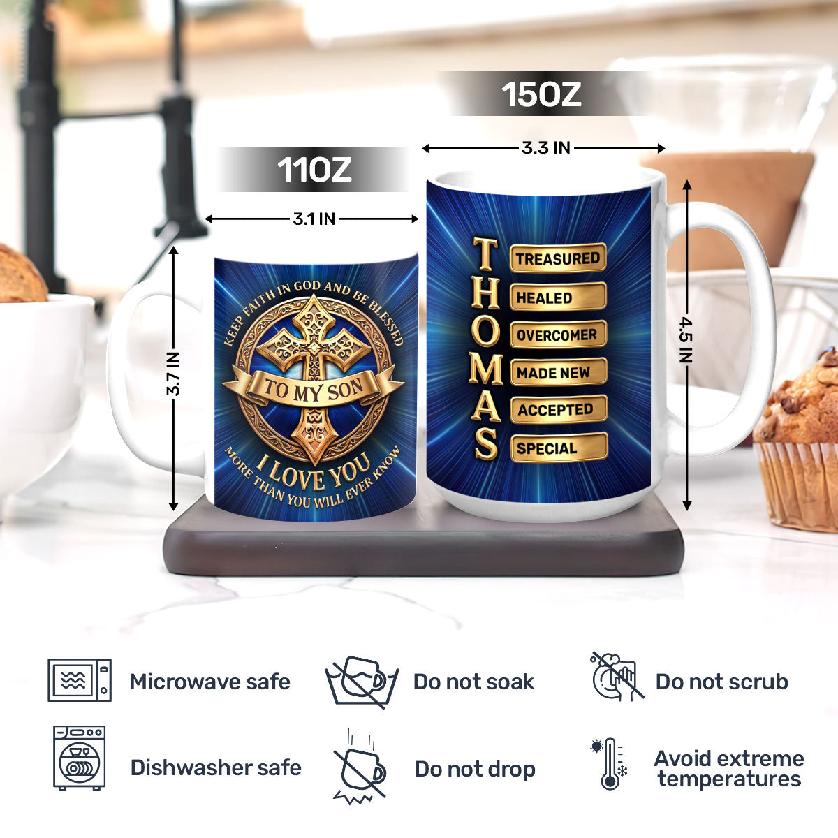 Keep Faith In God - Personalized Ceramic Coffee Mug