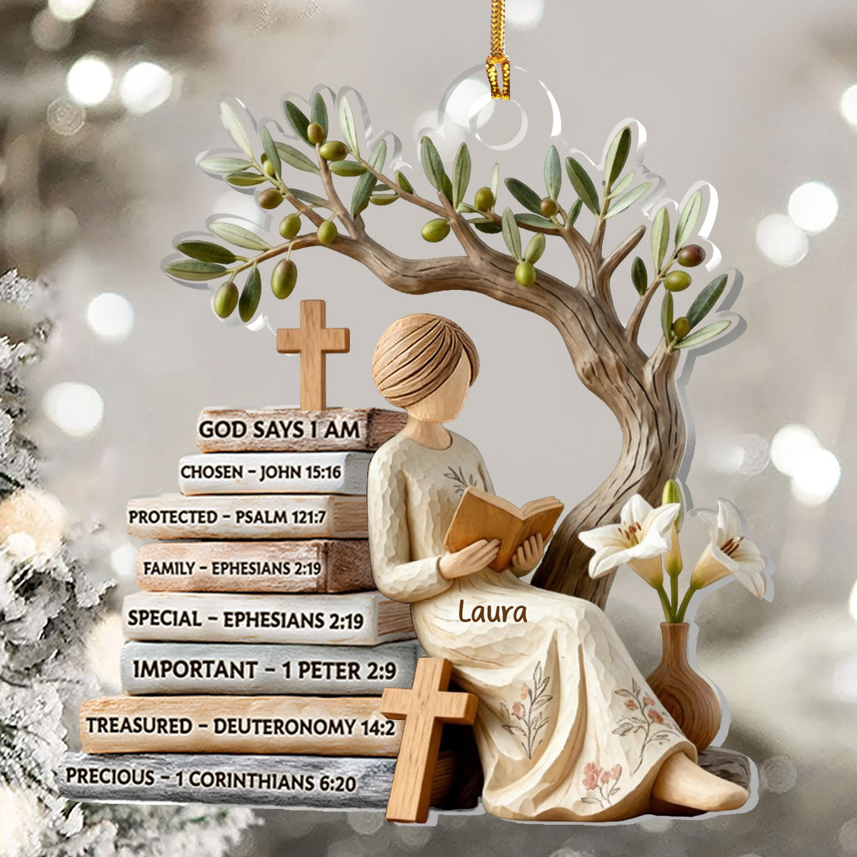God Says I Am - Personalized Acrylic Ornament - Gift For Her GOJS10013