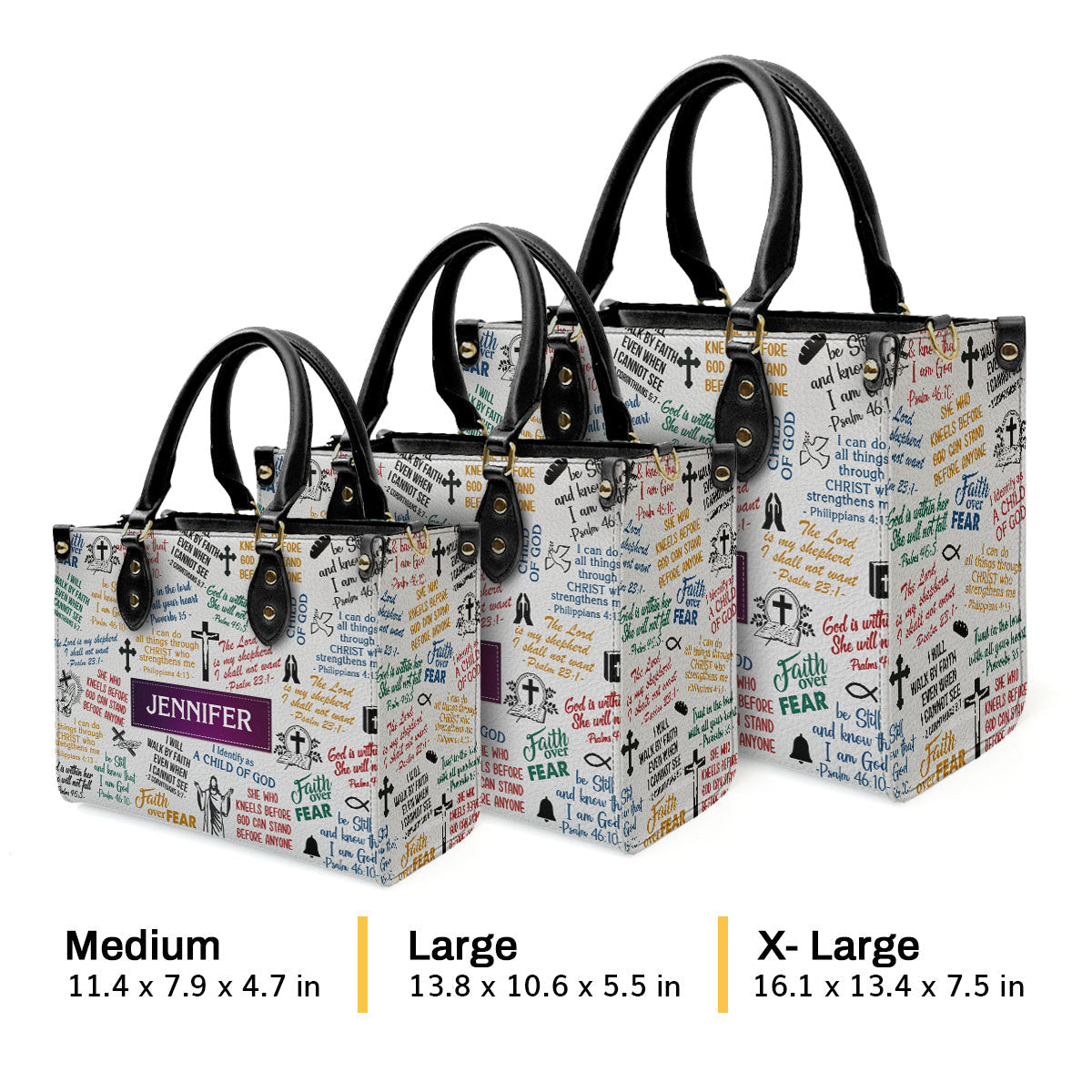 I Will Walk By Faith Quote - Personalized Leather Handbag GMJSLB200092