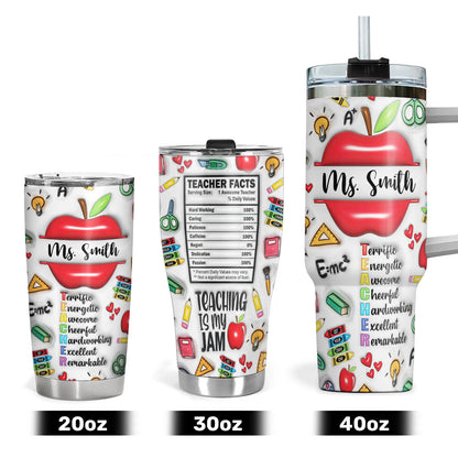 Teaching Is My Jam - Personalized Stainless Steel Tumbler