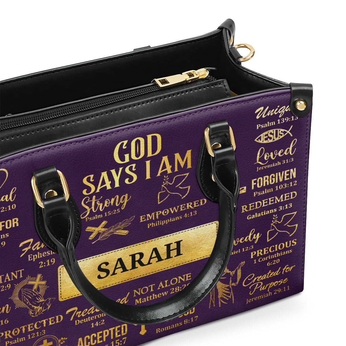 What God Says About You - Personalized Leather Handbag GMJSLB200083