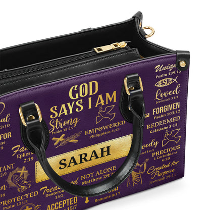 What God Says About You - Personalized Leather Handbag GMJSLB200083