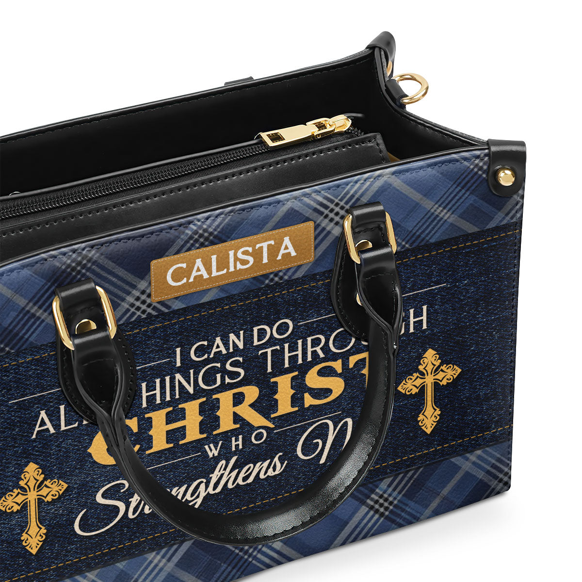 I Can Do All Things Christian - Personalized Leather Handbag GMJSLB200103