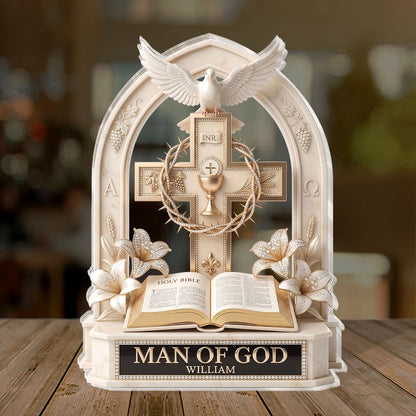 Man Of God - Personalized Acrylic Plaque - Christian Faith Home Decor GAPJS10012