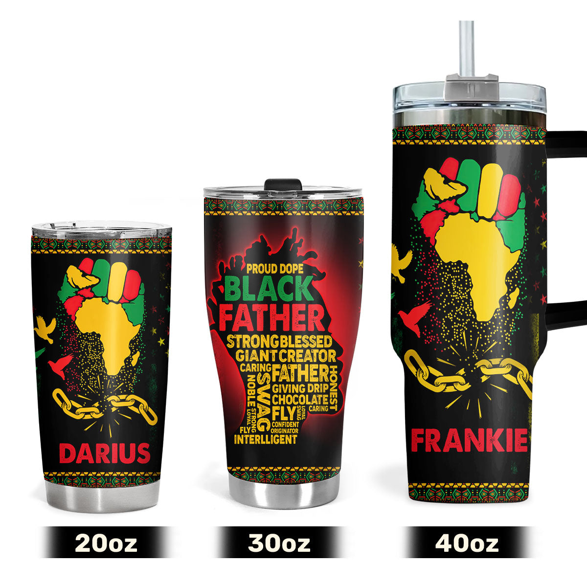 Proud Dope Black Father - Personalized Stainless Steel Tumbler