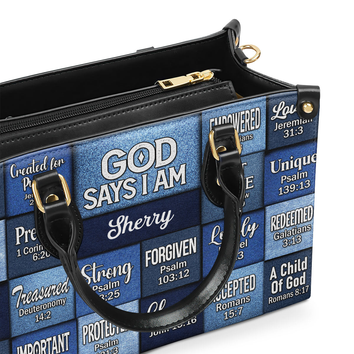 God Says I Am - Personalized Leather Handbag - Christian Gift for Women GMJSLB200084