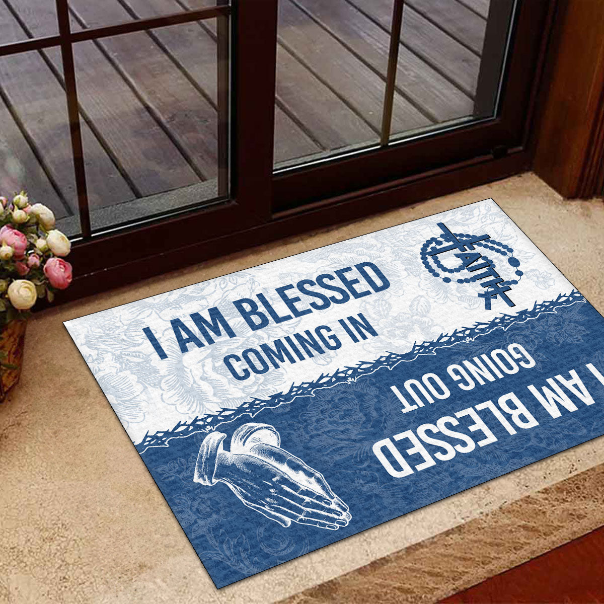 I Am Blessed Coming In - Inspirational Faith Doormat GDMJS10077