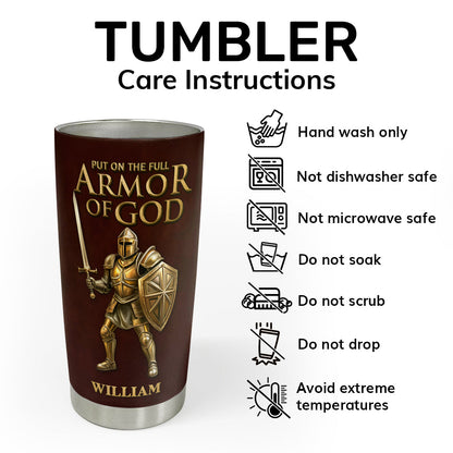 Full Armor Of God - Personalized Stainless Steel Tumbler