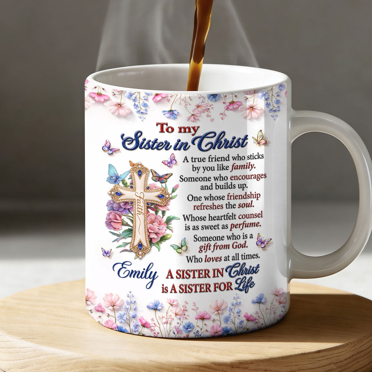 To My Sister In Christ - Personalized Ceramic Coffee Mug